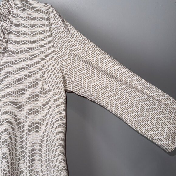 J.McLaughlin XL Womens Long-Sleeve White Geometric Pattern Dress - Picture 3 of 8